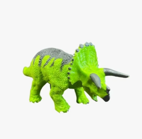 Игрушка силиконовая антистресс, Динозавр Трицератопс  зеленый 19см.  10063