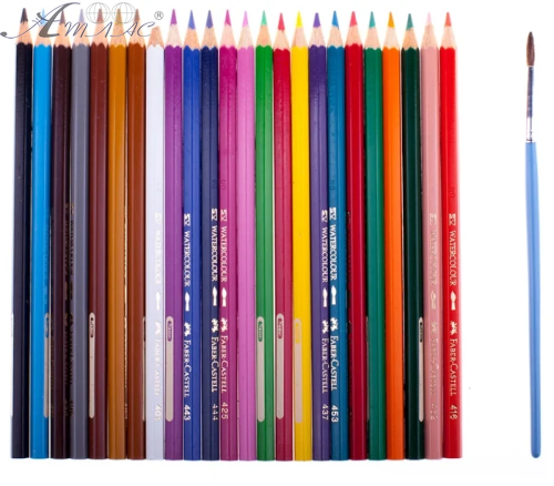 Карандаши акварельные цветные Faber Castell 24 цвета шестигранные  фото 2