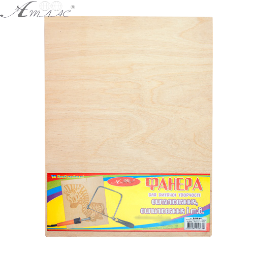 Фанера для випилювання та випалювання А 4 - 4 мм 214 х 283 мм AS-0700, В-04-A4
