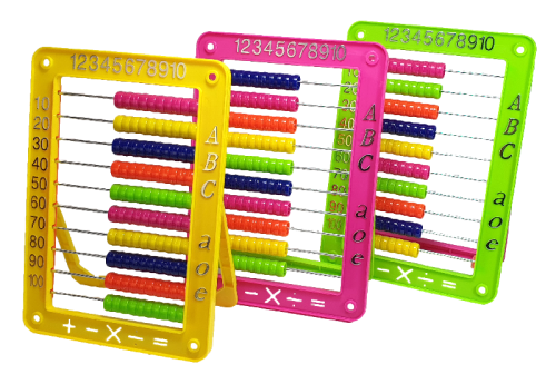 Счеты детские с ножкой, пластиковые 15,5 х 22 см  02689