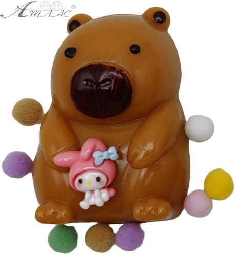 Игрушка антистресс Сквиш Капибара с шариками 7 см  11265, 820-24 фото 2
