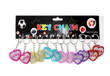 Брелок Сердце прозрачное микс 3 см  04759 