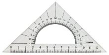Трикутник прозорий з транспортиром 140 х 70 мм AS-0262, К-9042