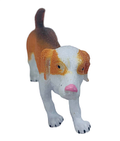 Игрушка Силиконовая тянучка собака Лобрадор бело-оранжевый 10см  06739