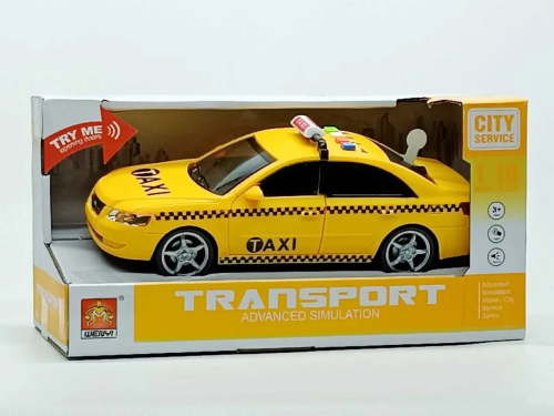 Машинка Такси 25см пластик свет звук в коробке  WY560C