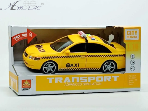 Машинка Таксі 25см пластик світло звук у коробці  WY560C