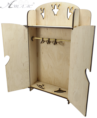 Мебель для кукол типа Барби - Шкаф № 5 платяной 23 х 6 х 32 см AS-4020, F-0208 фото 2