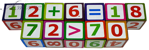 Кубики з Цифрами 12 шт пластик 4см  AS-0267 фото 2