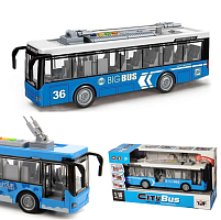 Игрушка Машинка City Bus Троллейбус со светом, двери открываются, 28 см  1119-7