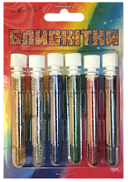 Блестки (Глиттер) Набор № 12 - 2 гр ( 6 шт ) - Золото Гол + Серебро Гол + Синий Гол + Зеленый Гол + Красный Гол + Асфальт Гол AS-2212, А-982