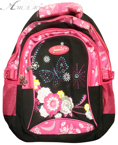 Рюкзак Leader 972870 розово-черный со стразами 345