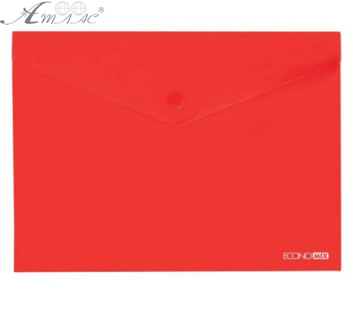 Папка на кнопке А4 Economix красная прозрачная 31301-03 Папка на кнопке А4 Economix красная прозрачная 31301-03