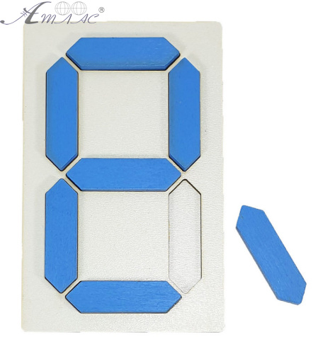 Цифра з 7 сегментів з ямками 93 х 148 мм  AS-7124  фото 2