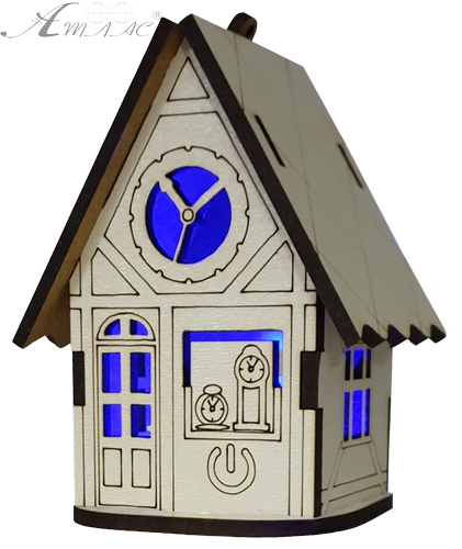 Домик с подсветкой № 11/2 свет - Медленное трехцветное переключение, сенсорный выключатель, МДФ AS-5518, Е-019 фото 2