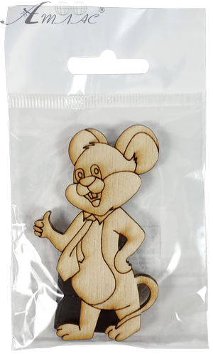 Фігурка фанерна - Мишеня № 7 у краватці 46 х 77 мм з магнітом AS-4831, В-0389 фото 3 Фігурка фанерна - Мишеня № 7 у краватці 46 х 77 мм з магнітом AS-4831, В-0389 фото 3