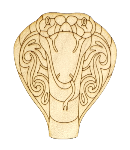 Фигурка фанерная - Змея № 6 голова кобры 6,5х8см  AS-4878