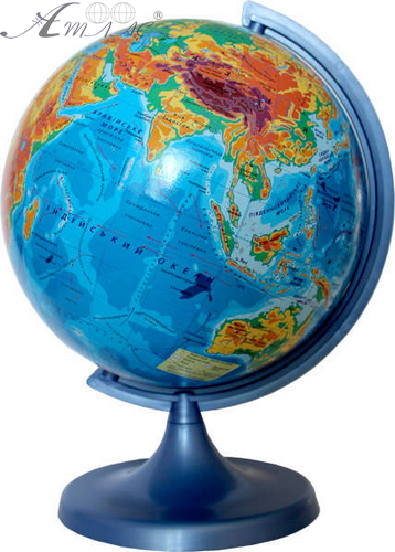 Глобус фізичний 16 см пластик  00168