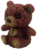 Іграшка силіконова антистрес, ведмідь маленький червоно-коричневий 5 см 03830