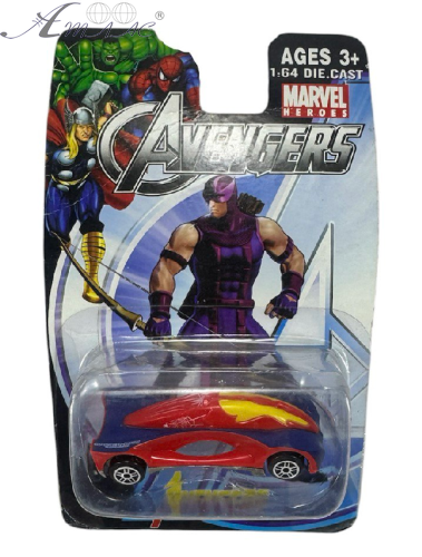 Іграшка Машинка метал+пластик 7 см Мікс Супергерої 666-1 у блістері