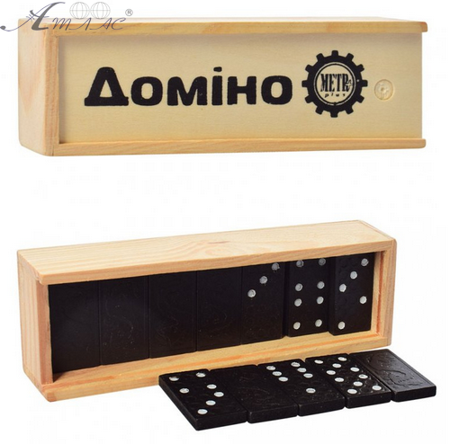 Игрушка Домино черное в деревянном пенале М0027 Игрушка Домино черное в деревянном пенале М0027