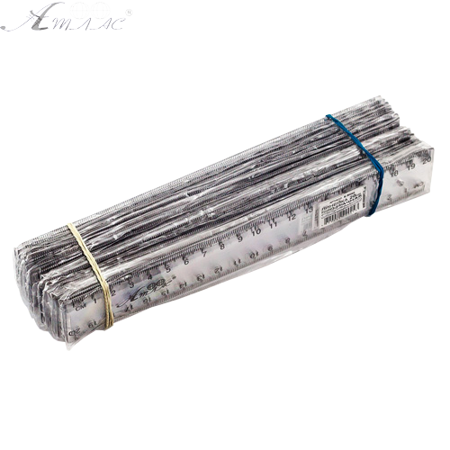 Лінійка 20 см прозора в упаковці AS-0606, К-9080 фото 2