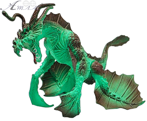 Игрушка Дракон фигурка Зеленый с перепонками 16см резина  00287