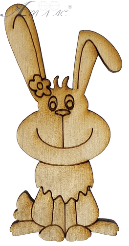 Фігурка фанерна - Зайченя з квіткою 6.5 см AS-4650, В-0149