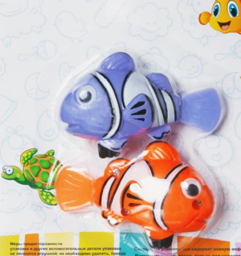 Игрушка для ванной Рыбки плавающая заводная в блистере  М0981 фото 2