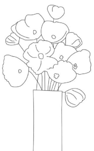 Холст с контуром "Ваза с маками" 1 Вересня (20см*40см)   950408