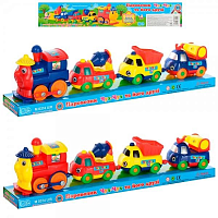 Іграшка Паровоз із трьома вагонами 34см. у блістері  M-0374-U-R