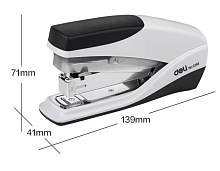 Степлер № 24 25 л DELІ белый и черный 14 см  0368
