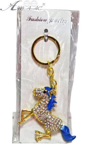 Брелок Кінь 26 рік коня! метал з камінням блакитна грива  15587