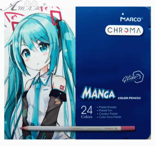 Карандаши цветные Marco Chroma Manga 24 цвета, в металлическом пенале 8550-24TN фото 2 Карандаши цветные Marco Chroma Manga 24 цвета, в металлическом пенале 8550-24TN фото 2