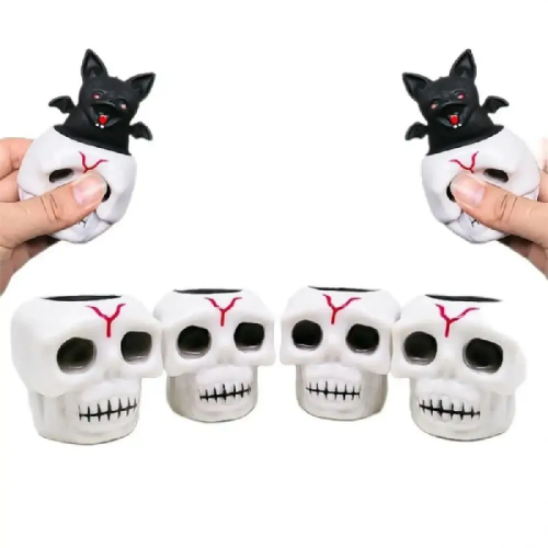 Игрушка прикол Летучая мышь в белом Черепе 6 х 4 см  13404 фото 2