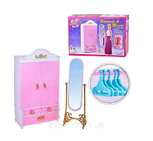 Игрушка Кукольная Мебель набор Gloria Шкаф с зеркалом  2313 