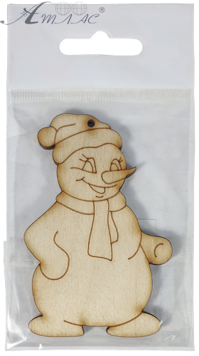 Фігурка фанерна - Сніговик простий 5 х 8 см AS-4743, В-0231 фото 2