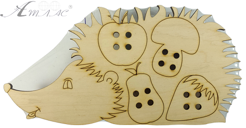 Іграшка розвиваюча Шнурівка Їжачок 20 х 17 см, з кольоровим шнурком 1,2 м  AS-7149 фото 3