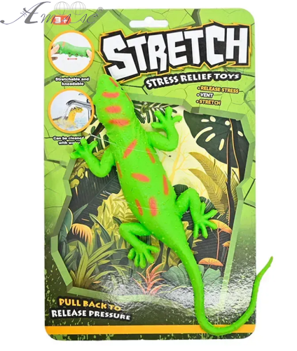 Іграшка Силіконова тягучка Ящірка Велика Зелена з помаранчевими плямами 5050-36 фото 2 Іграшка Силіконова тягучка Ящірка Велика Зелена з помаранчевими плямами 5050-36 фото 2