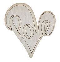 Фигурка фанерная - Сердце Love большое 6 х 6 см AS-4712, В-0271