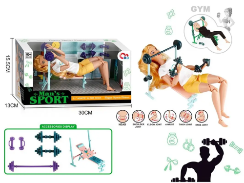 Кукла Фитнес Fitness Sport девочка очень гибкая  JJ8715