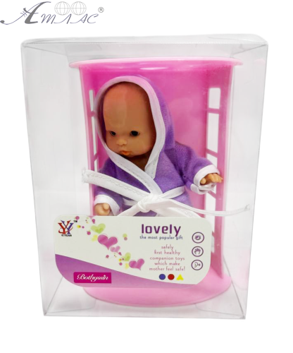 Іграшка Пупс гумовий 10см у ліжечку  04787 фото 2