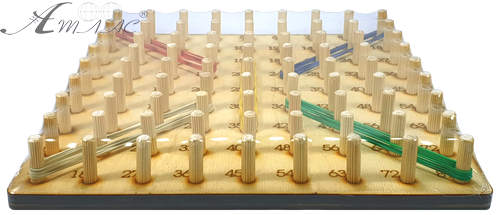 Геоборд или Планшет Математический 27 х 27см - 81 деревянных стоек + 25 резинок AS-7135 фото 2