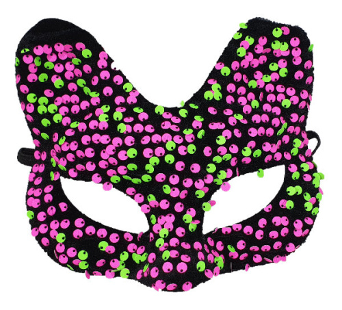 Игрушка Маска Кошки цветная яркая в паетках  11326