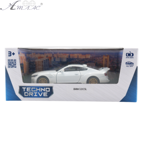 Машинка Techno Drive BMW 3 CSL білий  250948 фото 2
