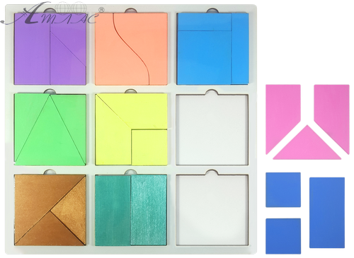 Игрушка развивающая Головоломка Сложи Квадрат покрашенная, первый уровень сложности AS-7157 фото 2 Игрушка развивающая Головоломка Сложи Квадрат покрашенная, первый уровень сложности AS-7157 фото 2