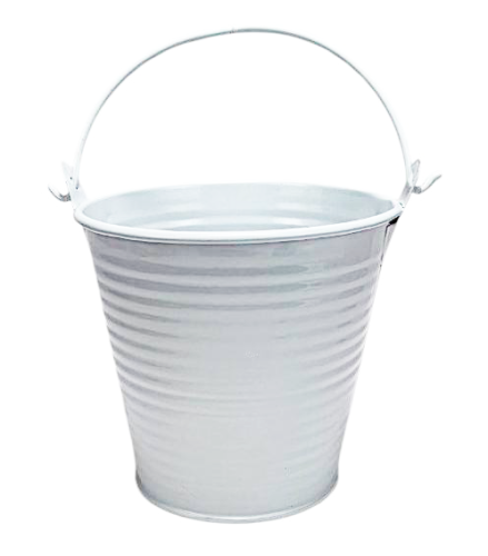 Ведерко Декоративное металл  9,5 х 9,5см Диз № 2 много полос Белое  16539