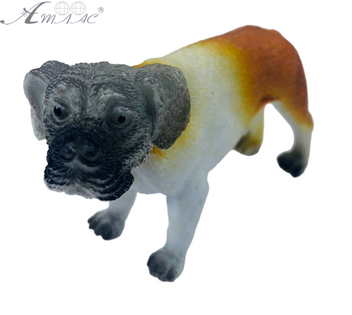 Іграшка Силіконова тягнучка собака Мастиф сіро-помаранчевий 10см  12823