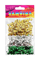 Паєтки Круглі 6 мм 3в1 кольорові 15 грам 160386