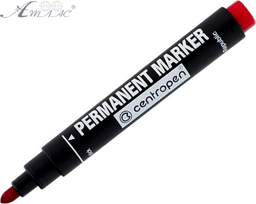 Маркер перманентный Centropen 8566/02 круглый красный