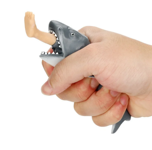 Игрушка резиновая антистресс Акула с ногой серая 13см  13484 фото 2